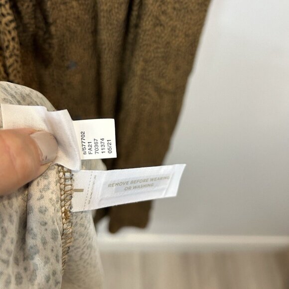 NWT Banana Republic Size 12 Leopard Printed Midi Dress Tie Waist Button Down - Picture 6 of 9